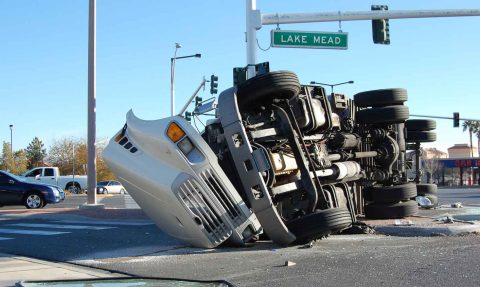 Truck accident scene